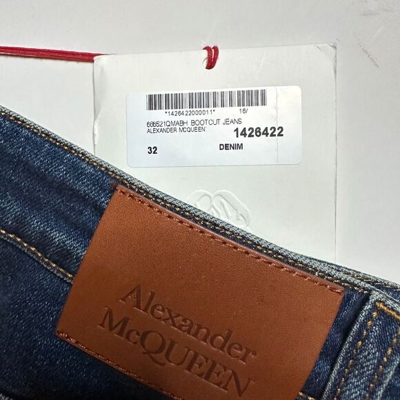 NWT Alexander McQueen Women's Denim Jeans Bootcut Split Hem Size 32 / 12-14 - Picture 13 of 16